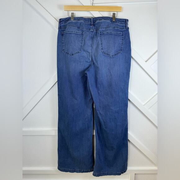 NYDJ Teresa Stretch Cotton Wide Leg Jeans in Sweetbay Wash Size 16 - Picture 6 of 12